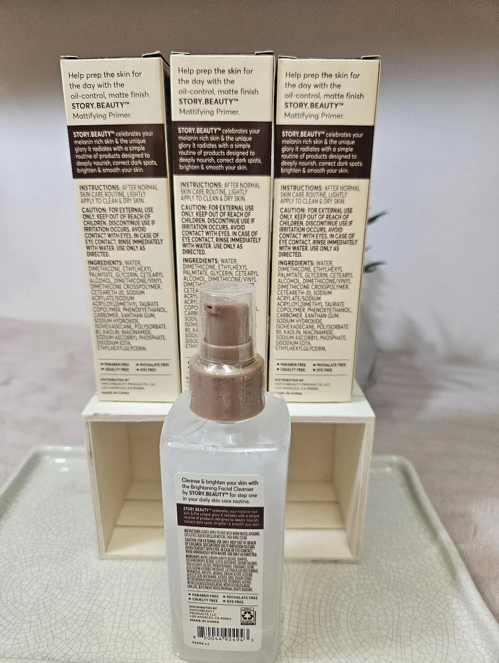 STORY BEAUTY OIL CONTROL BRIGHTENING FACIAL CLEANSER & MATTIFYING PRIMER 4-PCS